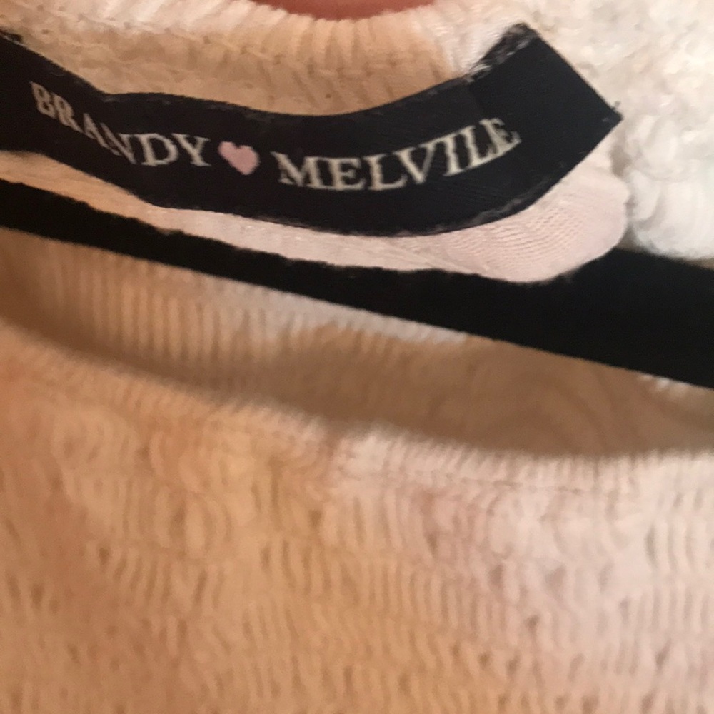 Brandy Melville ruched off the shoulder white top - Picture 4 of 4